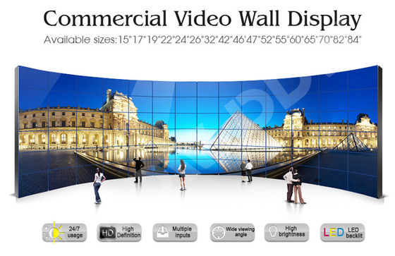 65" curvaram a moldura video DDW-LW650HN11 da alta resolução 3.5mm Snarrow das lêndeas 1080p da parede 500