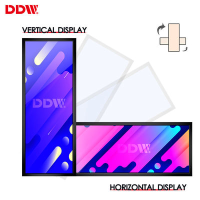 19 24 28 37 exposição esticada do Lcd da barra da propaganda da prateleira da montagem da parede da loja de 43 polegadas tela estreita