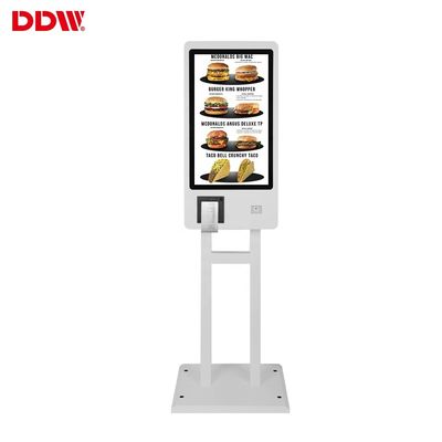 ordem toda do fast food do restaurante de 27 polegadas em um quiosque pedindo do auto do pagamento da máquina do serviço do auto do projeto de sistema do software