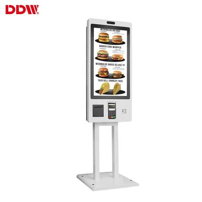 ordem toda do fast food do restaurante de 27 polegadas em um quiosque pedindo do auto do pagamento da máquina do serviço do auto do projeto de sistema do software