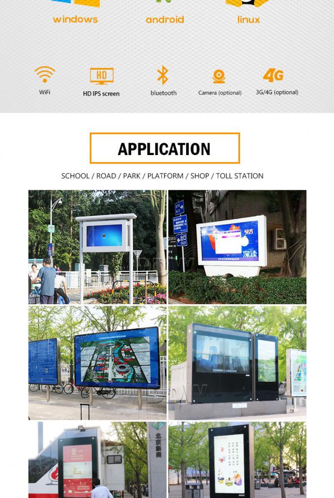 O Lcd monitora o assoalho exterior do Signage de Digitas que está a propaganda de Android de 2500 lêndeas