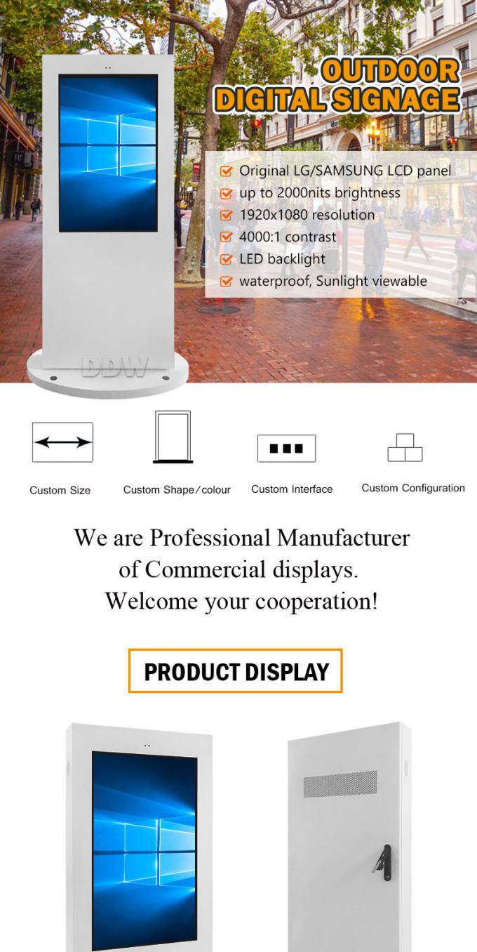 O Lcd monitora o assoalho exterior do Signage de Digitas que está a propaganda de Android de 2500 lêndeas