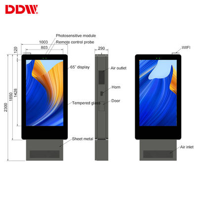 55 polegadas de sinalização digital exterior duplo lado