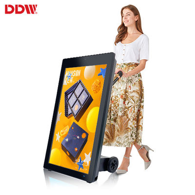 Lcd touch capacitivo exterior portátil com display de publicidade de sinalização digital alimentado por bateria
