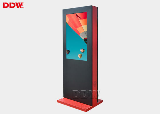 55 polegadas de sinalização digital exterior à prova d'água 2500 Nits Suporte multilíngue